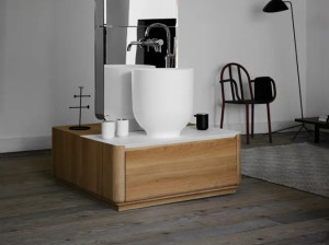 Круглая столешница из твердой поверхности