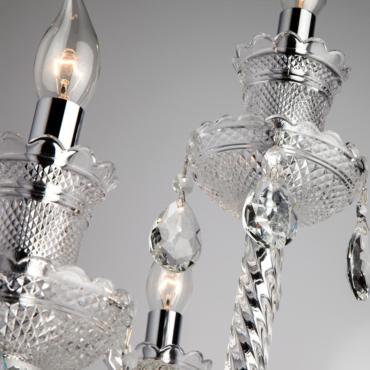 Настольная лампа хрустальная на 3 лампы с подвесками Gabrielle Strotskis 01101/4 BOGATES ПОДСВЕЧНИК 00-3907552 Хром  - Вид №3