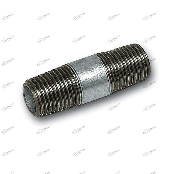 12338100V SANHA 23 ниппель удлиненный, ковк.чугун, оцинкованный 3/8x100 мм 