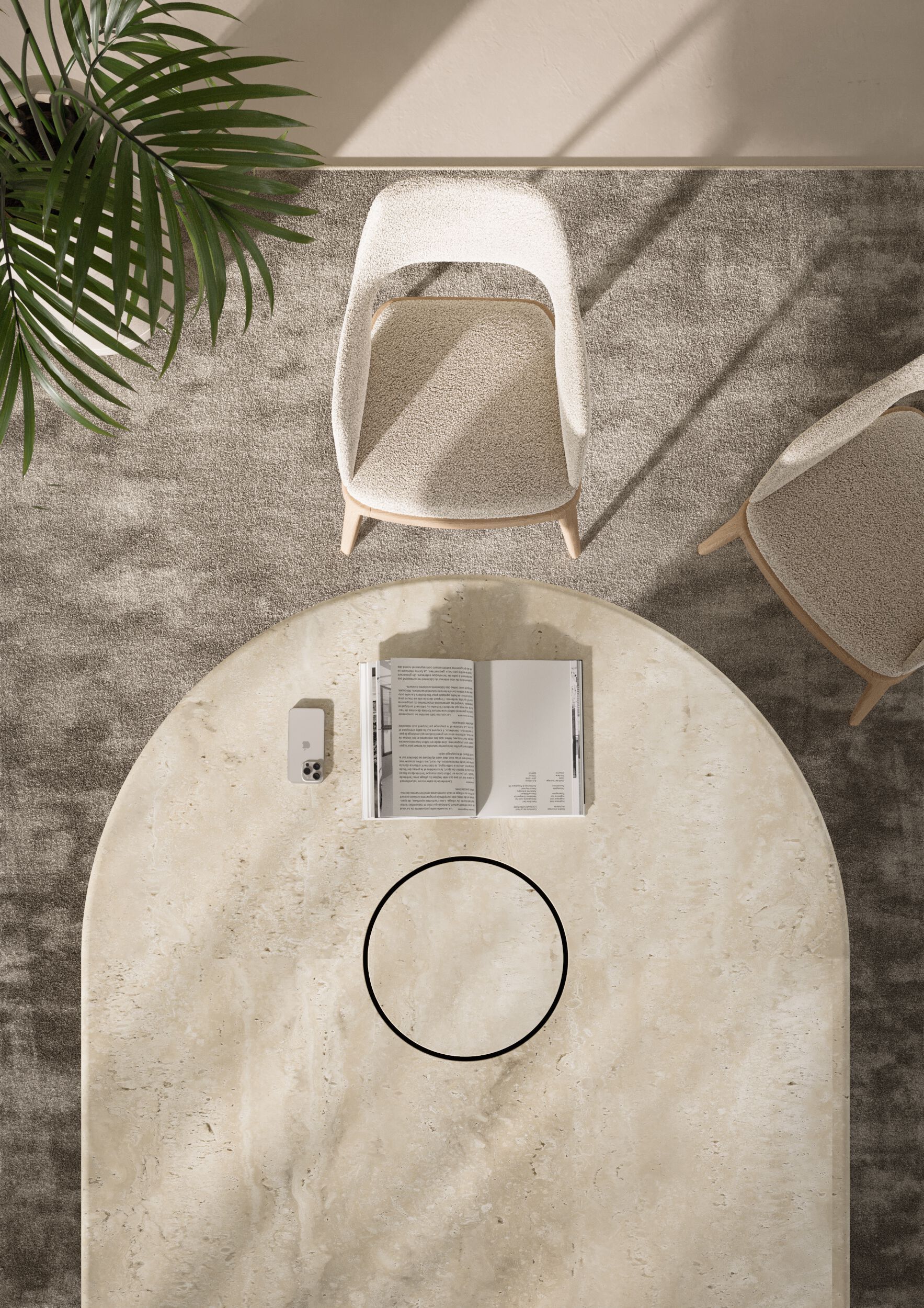 Деревянный овальный стол для совещаний с системой люверсов и мраморной столешницей PROF Dea ARCH-00067757 - Вид №5