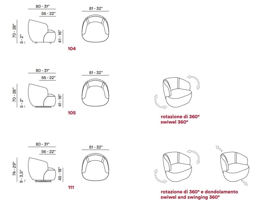 Кожаное вращающееся кресло Max Divani Ember ARCH-00058557 - Вид №2
