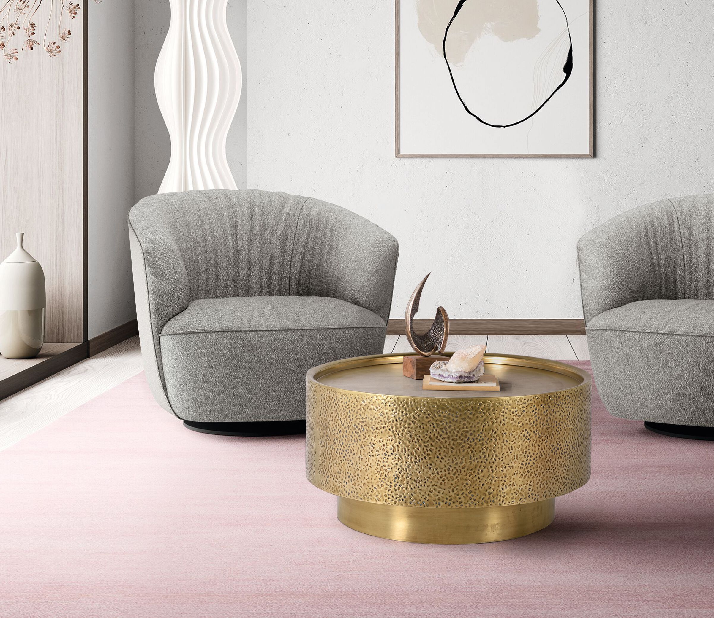 Круглый металлический журнальный столик Giner y Colomer 1139 ARCH-00099794 - Вид №2