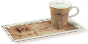 10570165 Goebel Чашка для мокко с блюдцем 100мл "Леонаpдо да Винчи Фарфор