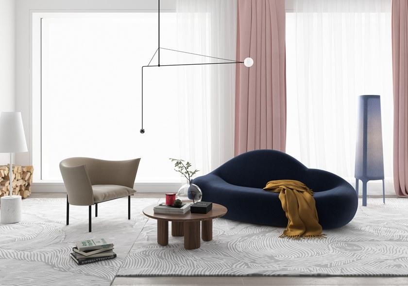 Grado Design Низкий круглый журнальный столик из мдф  Peb-tb-ct-c  - Вид №1