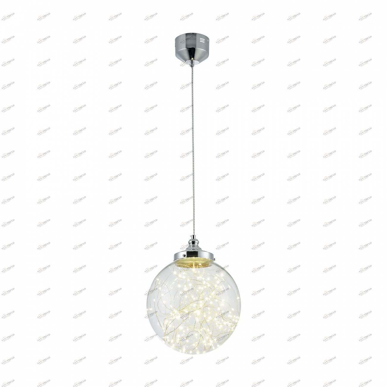 Светильник подвесной светодиодный со стеклянным плафоном 30 см хром Isabel FR6157-PL-18W-TR FREYA LED 00-3957121 Хром 
