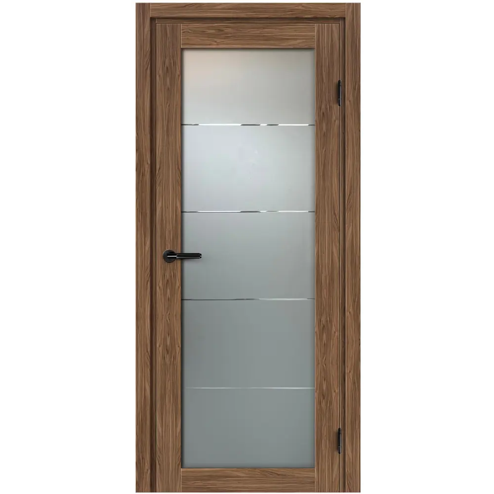 Комплект двери Толедо со стеклом 80x200 см CPL цвет орех галант с добором 100 мм МАРИО РИОЛИ STLM-2092958