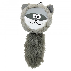 ПР0057125 Игрушка для собак Critterz Енот с шуршащим хвостом и пищалкой плюш 26см CHOMPER