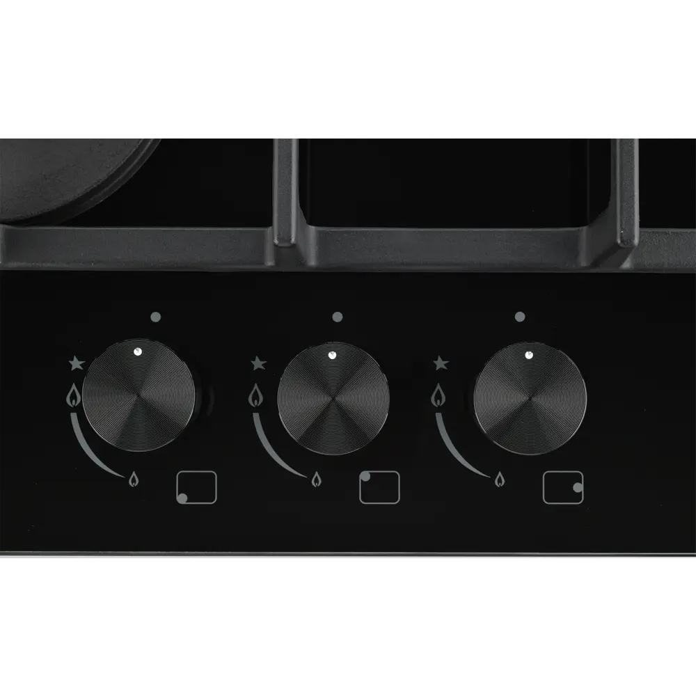 Газовая варочная панель Zugel ZGH453B 45 см 3 конфорки цвет черный STLM-2210401 - Вид №2