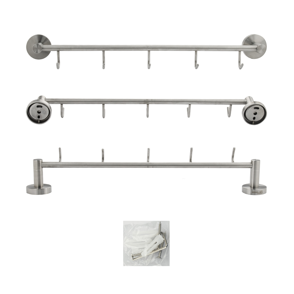 GFmark - Вешалка с пятью крючками прямая, из нержавеющей стали, код: 80206  - Вид №4