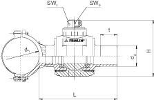 SANIT 16734000018 Anbohrkugelhähne HDPE, 1/4 оборота, для боковой врезки под давлением  - Вид №1