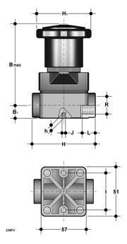SANIT 73407931063 Мембранный клапан, PVC-U, резьбовое гнездо  - Вид №1
