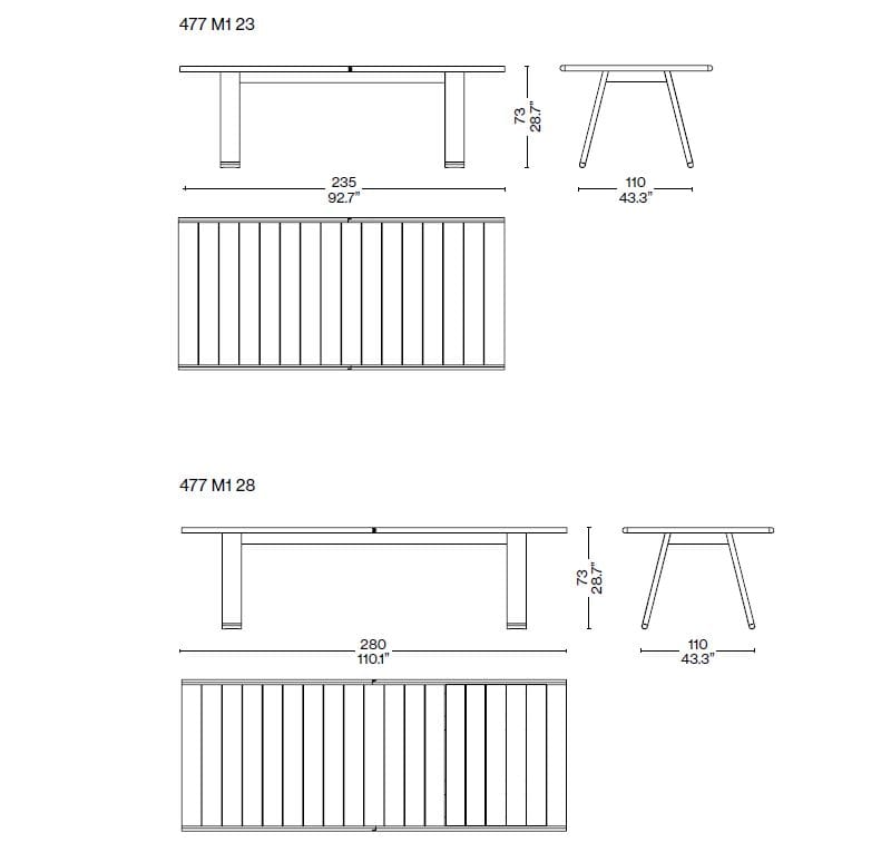Деревянный прямоугольный садовый стол CASSINA Dine Out ARCH-00028861 - Вид №3