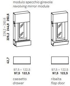Caccaro Гардероб с вращающимся зеркалом и вешалкой для одежды Roomy sun-id-1449629 - Вид №9
