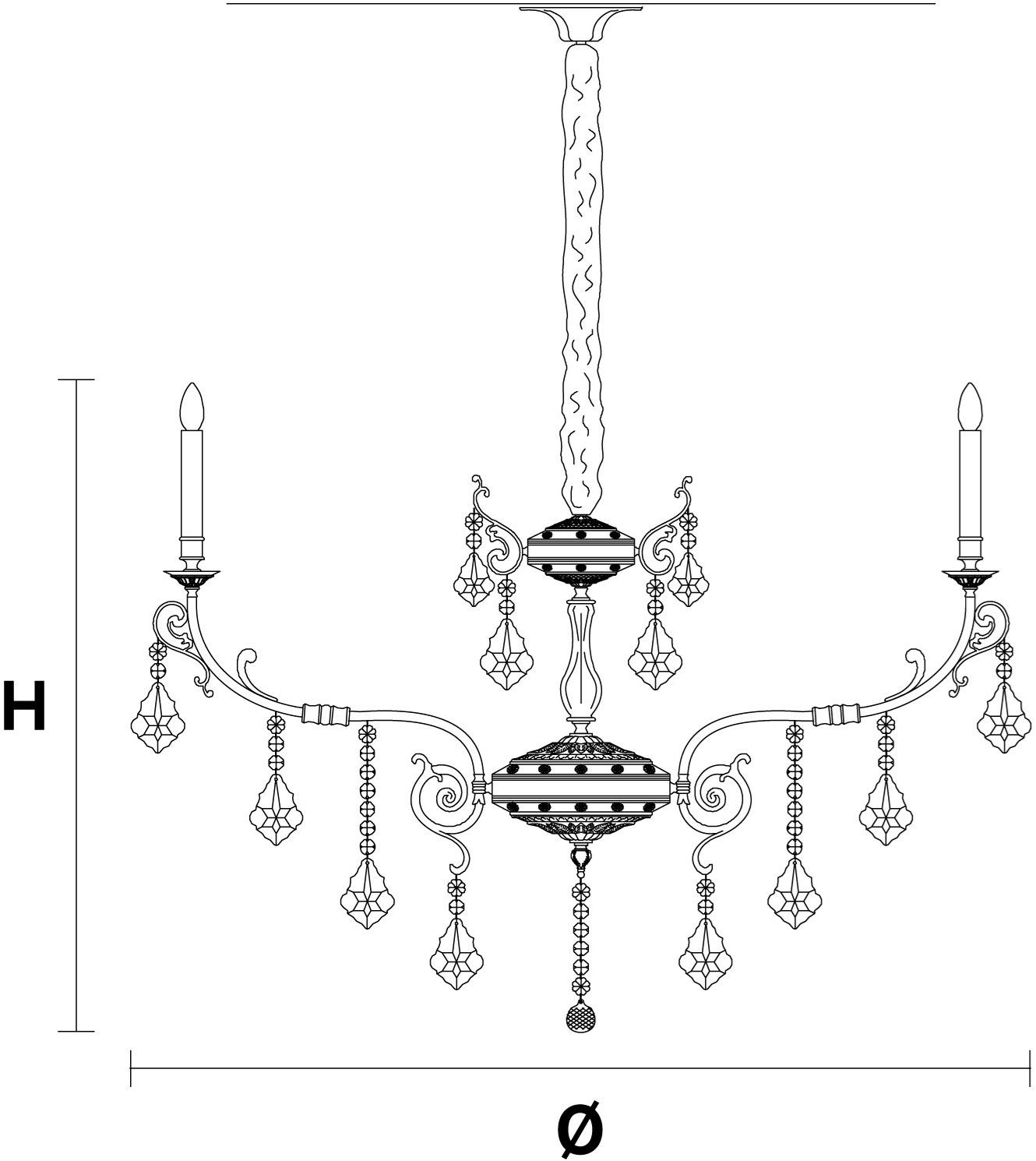 Masiero Люстра из латуни с кристаллами накаливания Odessa sun-id-1364591 - Вид №2