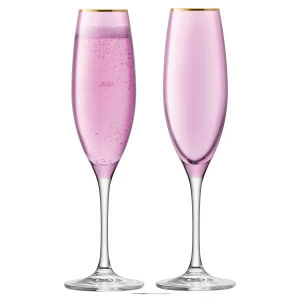 Набор из 2 бокалов-флейт для шампанского 225 мл розовый Sorbet LSA INTERNATIONAL SORBET 00-3863176 Прозрачный;розовый