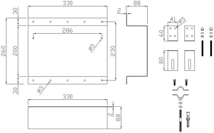 Ponte Giulio Кронштейны крепления подвесной сантехники Bagnocucciolo®-standard B41dds06 - Вид №5