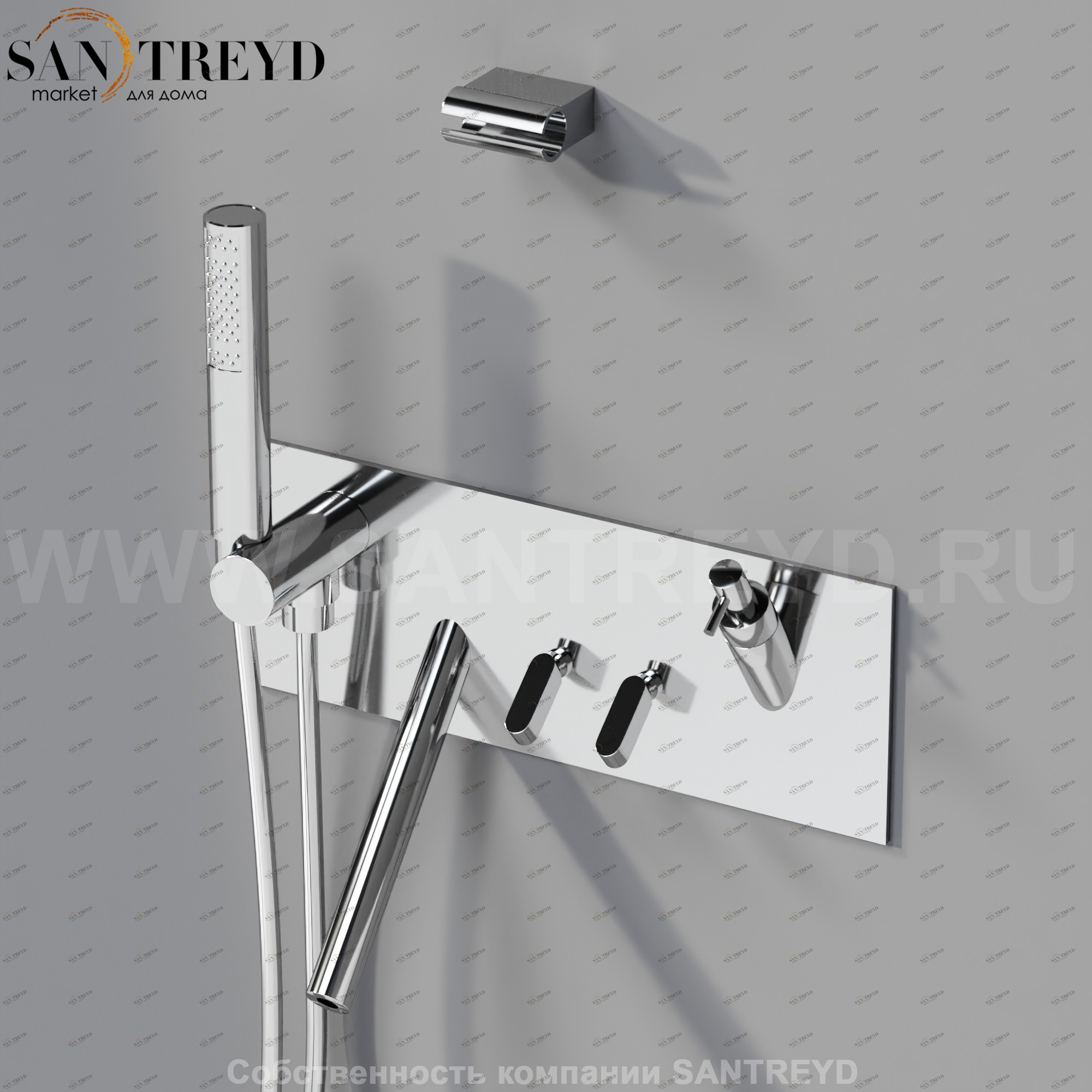 Смеситель с диспенсером для мыла ARUB0933NDS SQUARE для ванны хромированный Agape