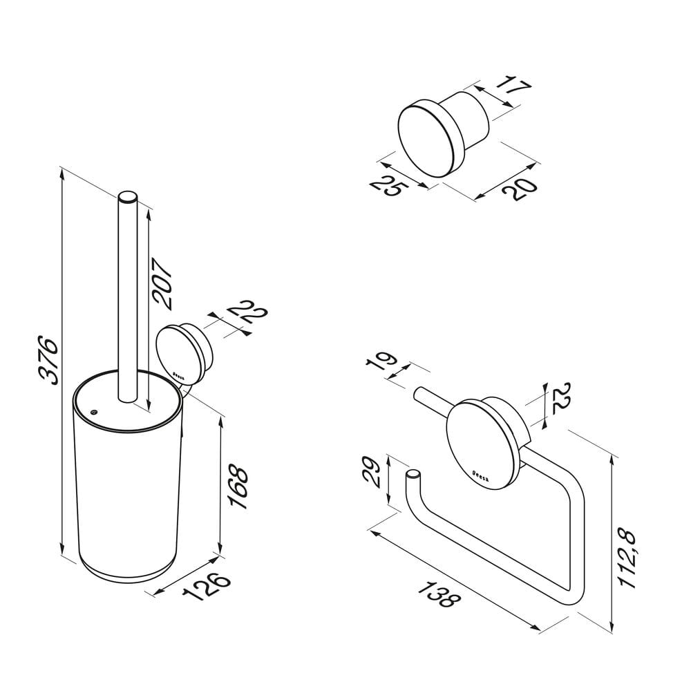 Набор для ванной комнаты из нержавеющей стали Geesa Opal ARCH-00023013 - Вид №4