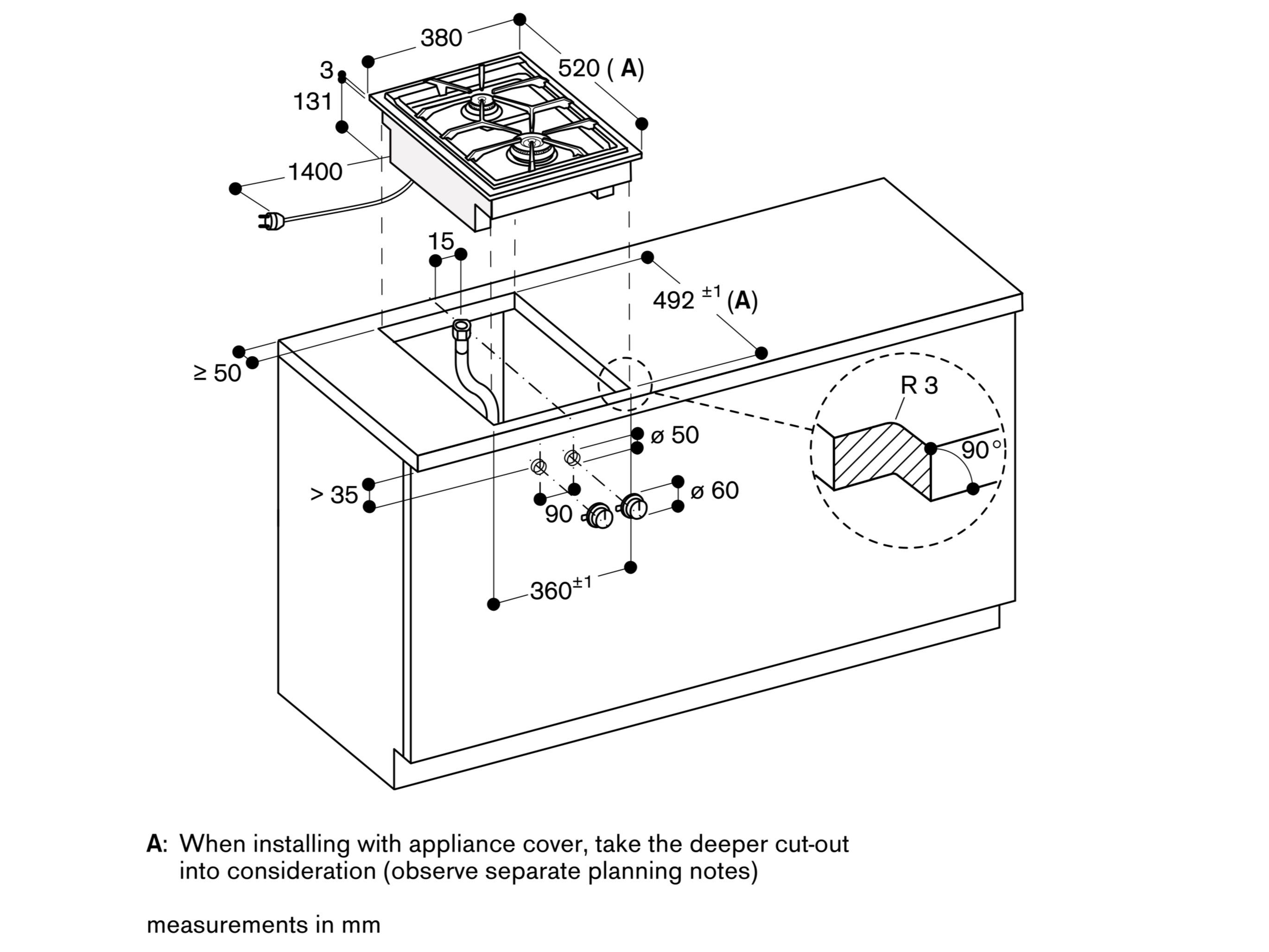Стальная встраиваемая газовая плита GAGGENAU Vario 400 ARCH-00022446 - Вид №8