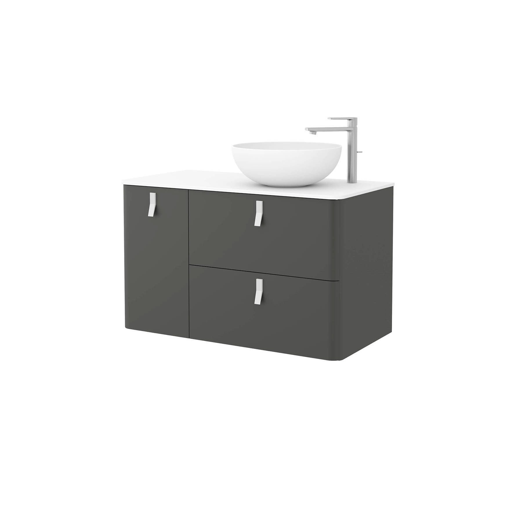 24669 SALGAR Мебель для умывальника UNIIQ 1200 левая MATT ANTHRACITE 1194 x 540 x 450 мм Матовый антрацит  - Вид №2
