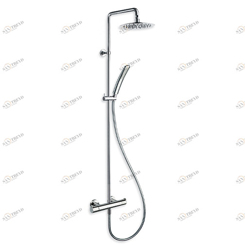 CRIND458 Внешний термостатический смеситель для душа "Cold Touch" с поворотной стойкой, верхний душ SANDWICH SPECIAL ø 20 см, ручной душ против известкового налета со скользящей штангой и гибкий шланг LONG LIFE Cristina Rubinetterie 