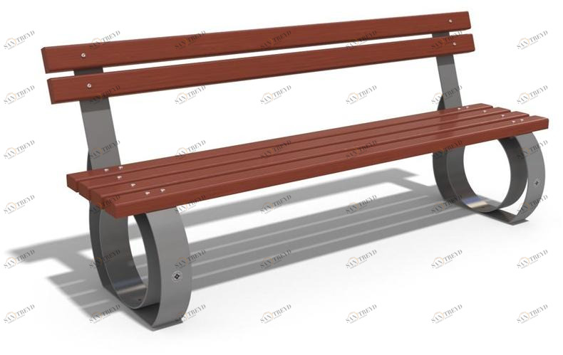 ENCHO ENCHEV - ETE Скамья из дерева и металла со спинкой  52 