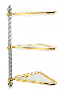 G693GIUNONE(08) Stil Haus Giunone, угловая 3-х уровневая полка из пластика, цвет хром