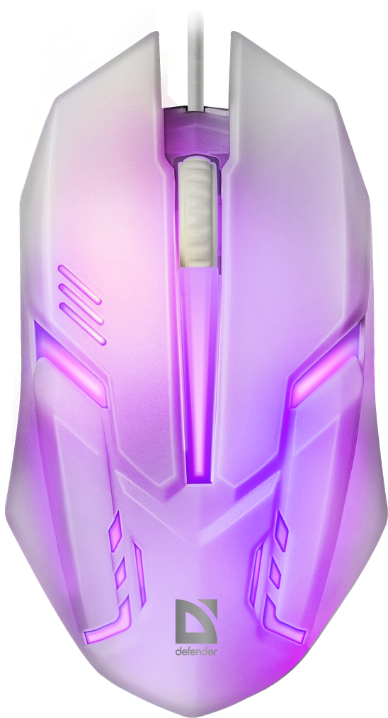 52561 проводная оптическая мышь сyber mb-560l 7цветов,3кнопки,1200dpi,белый Defender Santreyd  - Вид №1