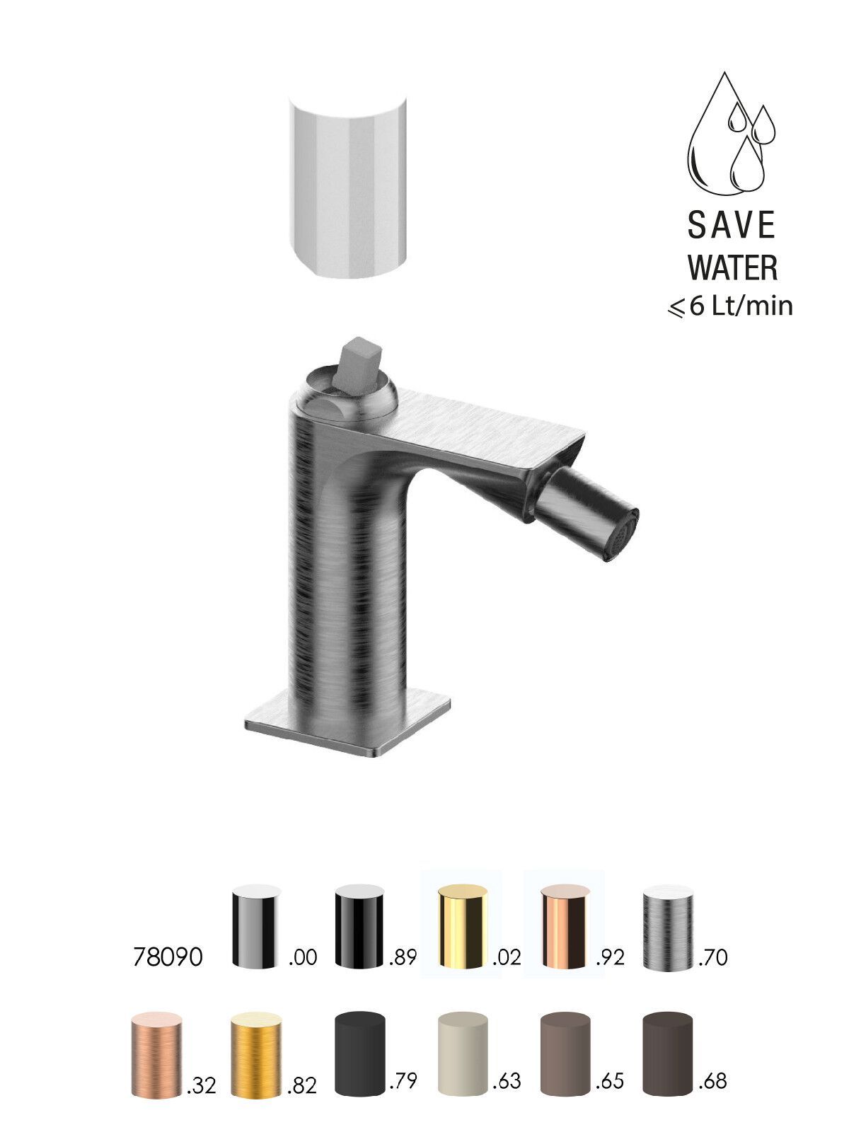 Однорычажный смеситель для биде с ограничителем расхода Rubinetterie Frattini Narciso S ARCH-00114022 - Вид №4