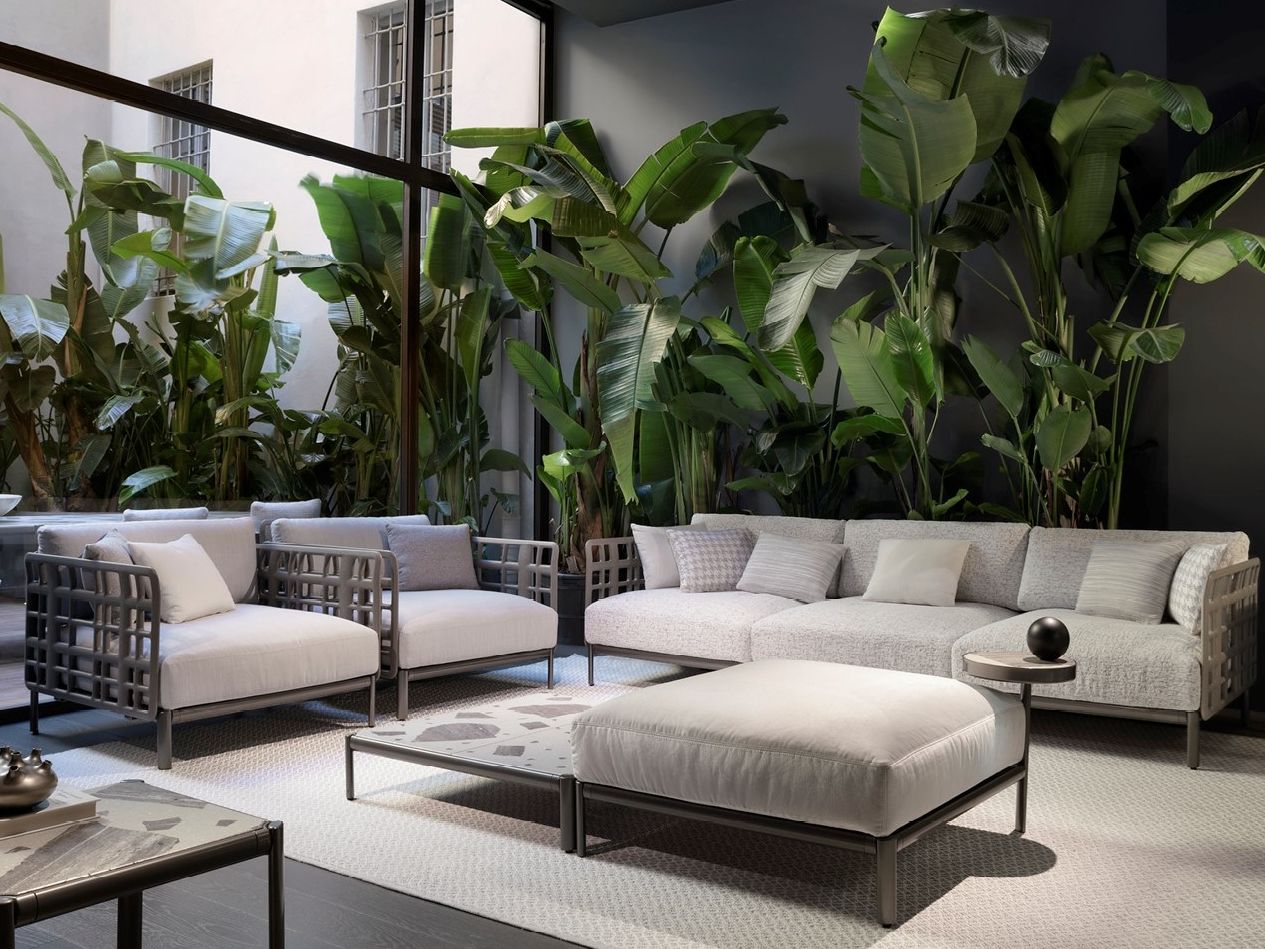 4-местный садовый диван из ткани и окрашенного металла Giorgetti Aldìa ARCH-00137710 - Вид №4