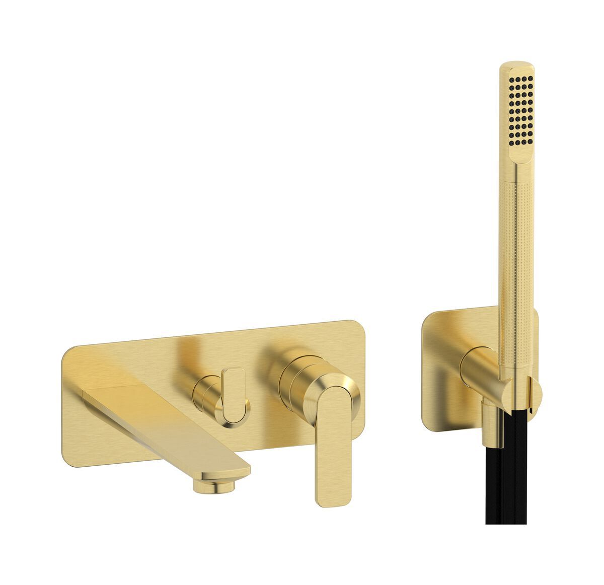 Настенный смеситель для ванны с 4 отверстиями и ручным душем IB C-67 ARCH-00064351 - Вид №3