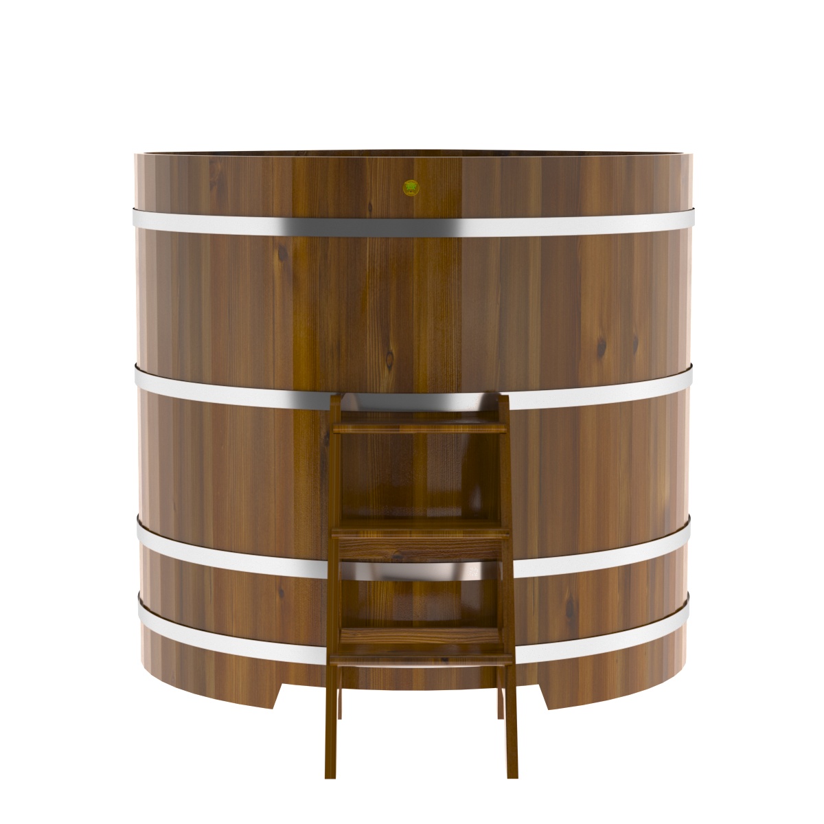 2325 Купель угловая из лиственницы Рустик 1,37х1,37х1,4 морёная Alyarus  - Вид №4