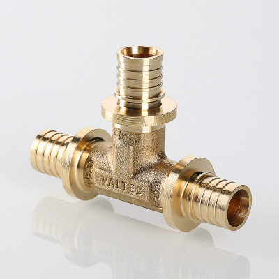 VTm.431.BG.202016 Фитинг аксиальный универсальный – тройник надвижной Valtec 20 (2,8) мм х 20 (2,8) мм х 16 (2,2) мм  - Вид №1