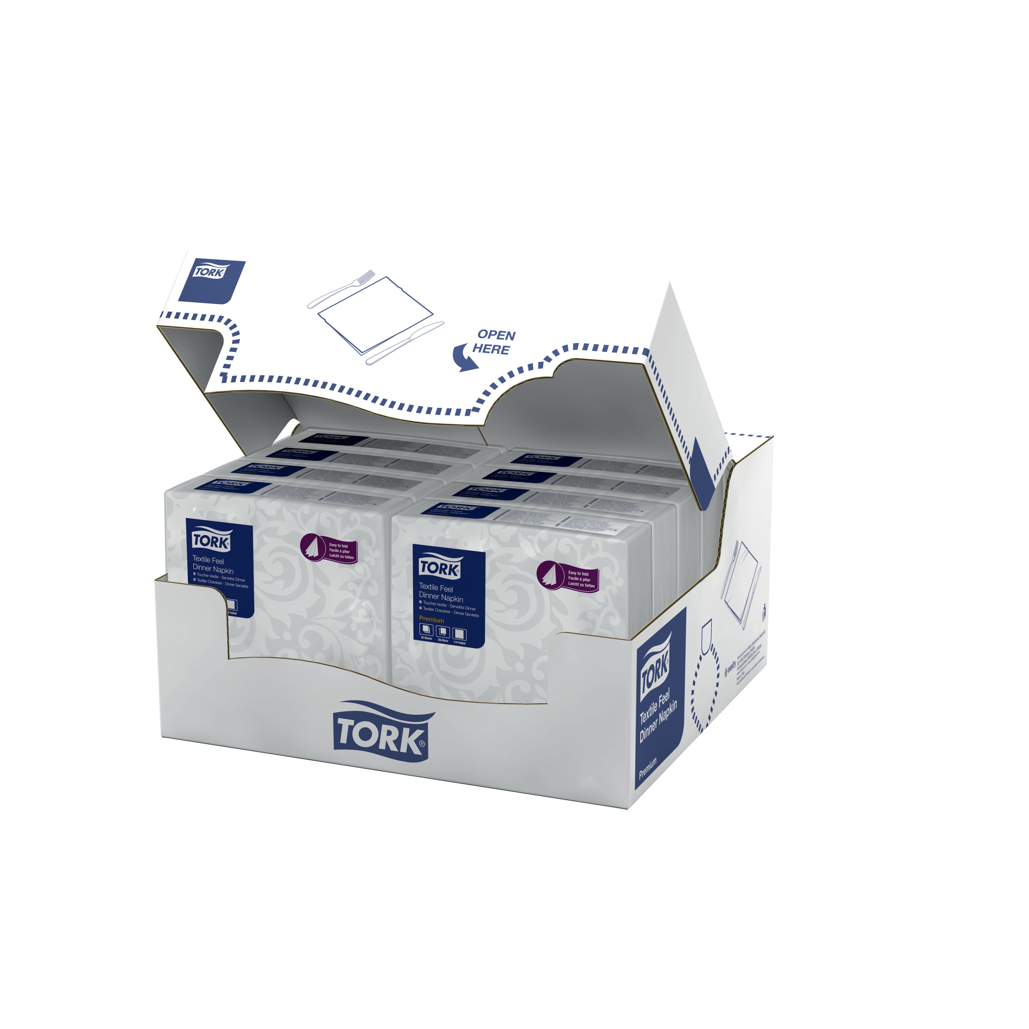 50941300 Белая обеденная салфетка Linstyle® Elegant, сложения 1/4 Tork  - Вид №1