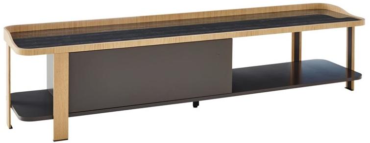 Ligne Roset Низкая тумба под телевизор из лакированной древесины Postmoderne sun-id-1432341 - Вид №1