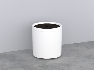 ELCTL-BR+ELCTE-RO Otto Tondo: Пуф круглый из материала Livingtec на 4-х колесиках, с крышкой деревянной cielo Elle