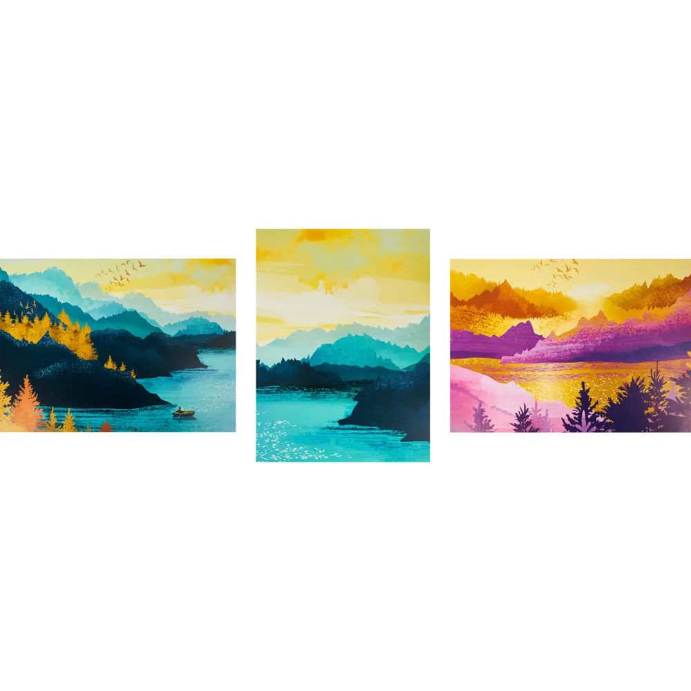 Постер Арт дизайн Счастье не за горами 30x40 см 3 шт STLM-2019497