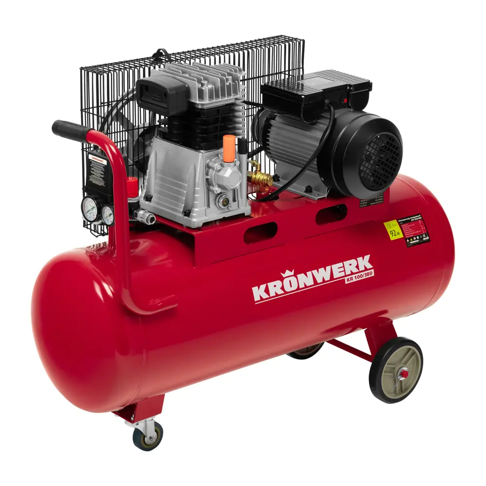 Компрессор сетевой ременной масляный Kronwerk 58106, 100 л 380 л/мин STLM-2196351