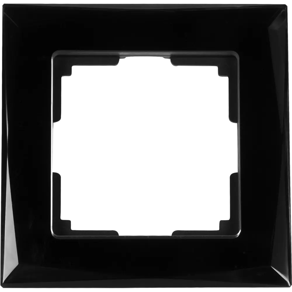 Рамка для розеток и выключателей Werkel Diamant 1 пост, цвет чёрный 17781780 STLM-2210759