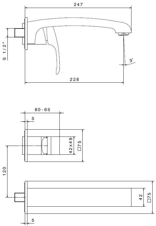 newform Смеситель для раковины, однорычажный, на 2 отверстия X-sense 62530e - Вид №1