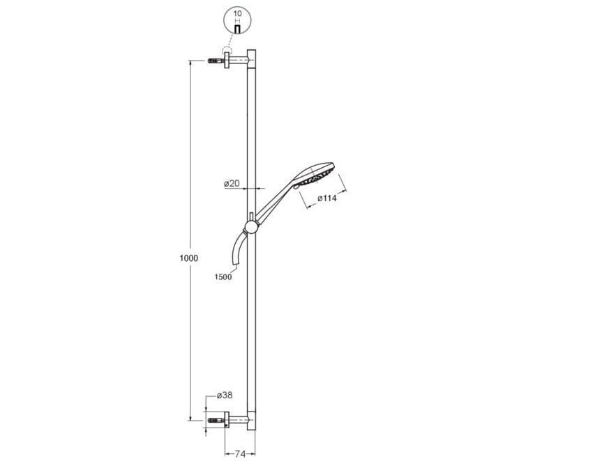 Подъемный стержень с ручным душем CRISTINA Rubinetterie дополнения для душа / ванны / умывальника-Shower &amp ARCH-00134907 - Вид №2