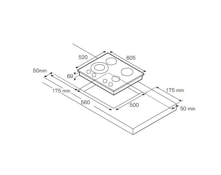 Встраиваемая газовая плита Bertazzoni ARCH-00033239 - Вид №2