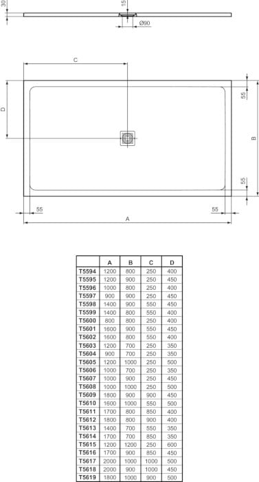 Квадратный душевой поддон из композитного материала Ideal Standard Ultraflat S+ ARCH-00107442 - Вид №6