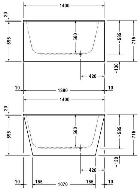 Duravit Прямоугольная акриловая ванна Durastyle 700233 - Вид №4