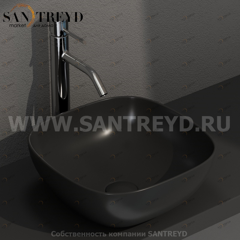 B6Q38AR Накладная раковина на столешницу  квадратная Ceramica Globo T-EDGE