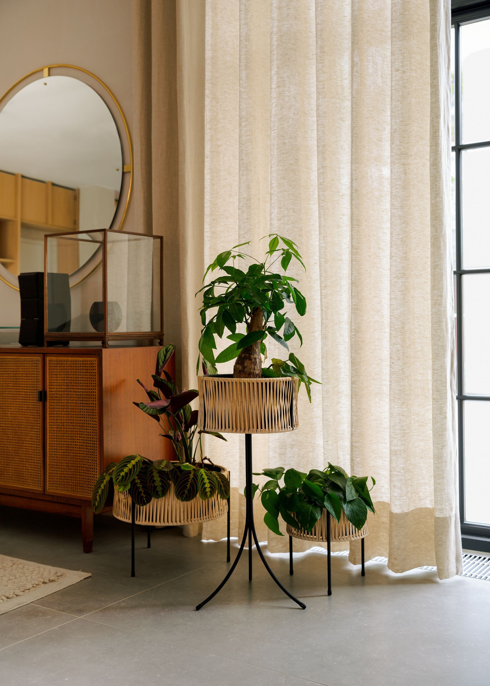 Стальная и ротанговая круглая подставка для горшков Audo Copenhagen Umanoff ARCH-00048975 - Вид №14