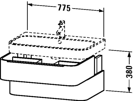 H2636507575 Happy D.2 Тумбочка подвесная Лен, декор Duravit - Вид №1