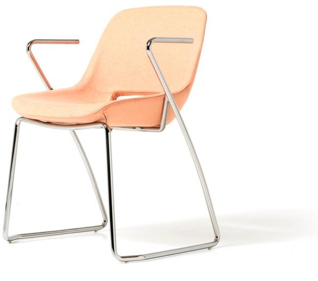 Diemme Тканевый стул на санках с подлокотниками Clea sun-id-1414054 - Вид №1