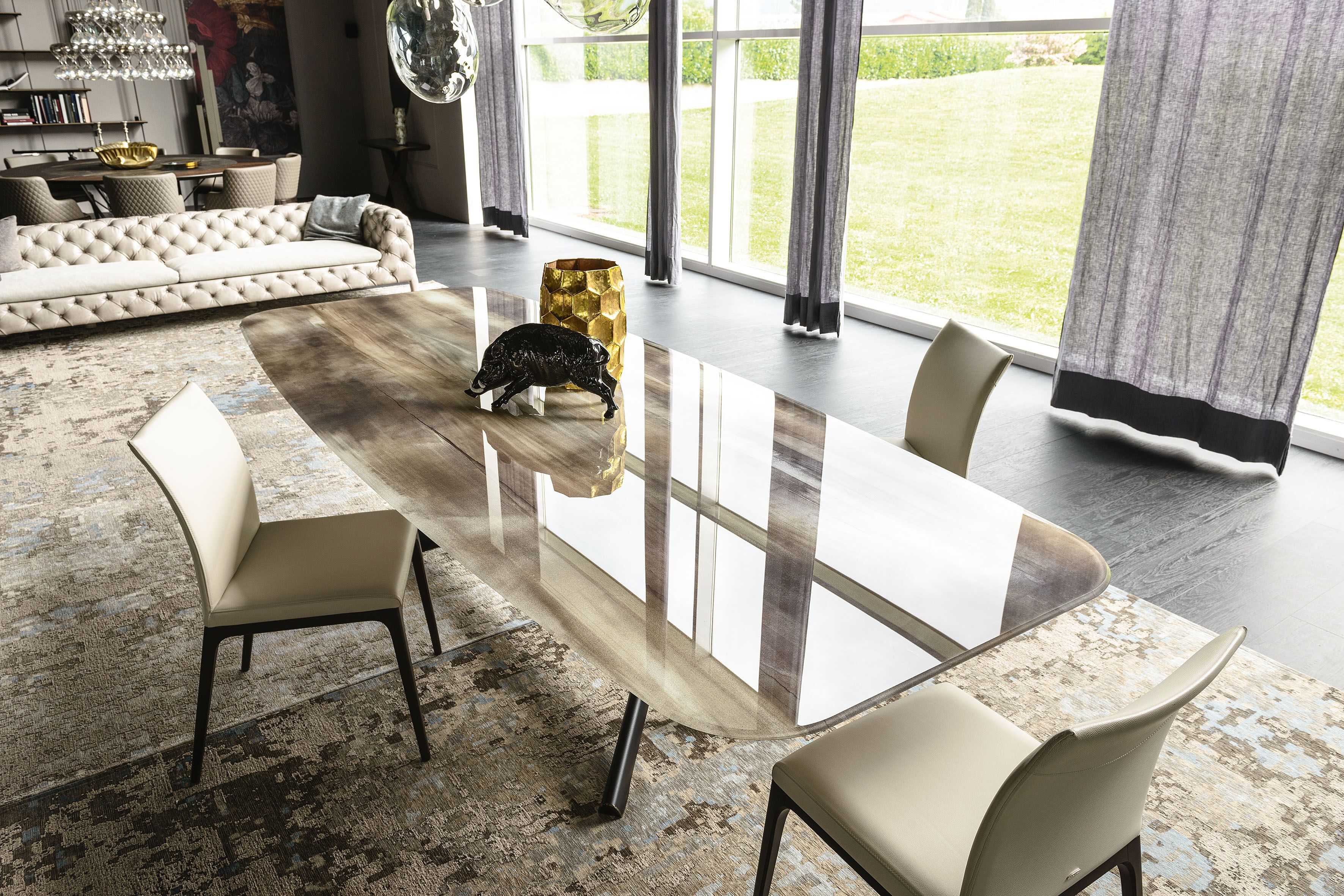 Стальной и хрустальный бочковый стол Cattelan italia строгальный станок ARCH-00095245 - Вид №2