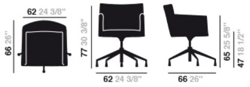 arper Офисный стул на козелке с 5 спицами с подлокотниками Masai sun-id-1367554 - Вид №1